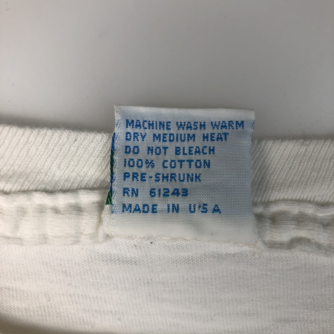 80'S ALORE Advertising Long-Sleeve T-Shirt, Made in USA, Men's Size L (Equivalent), Vintage cotton white type Vintage Second Hand
