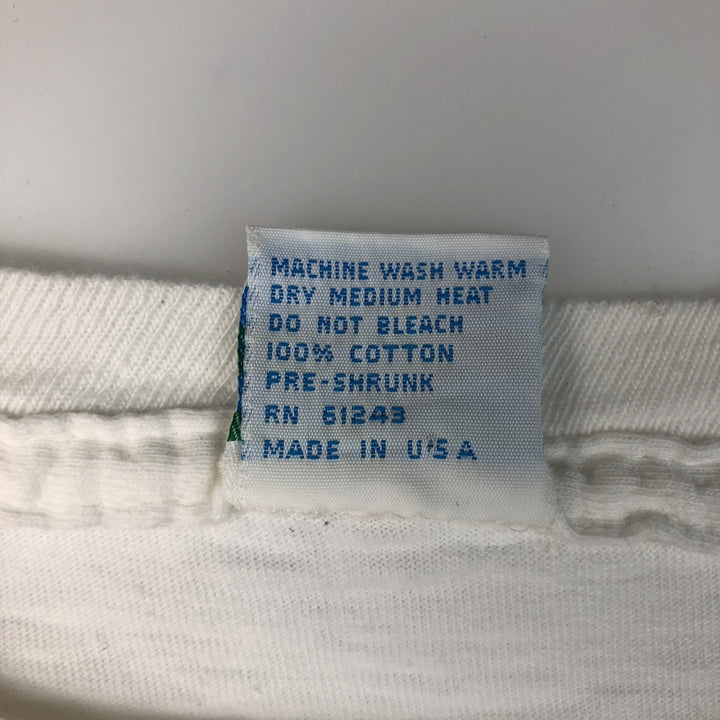 80'S ALORE Advertising Long-Sleeve T-Shirt, Made in USA, Men's Size L (Equivalent), Vintage cotton white type Vintage Second Hand