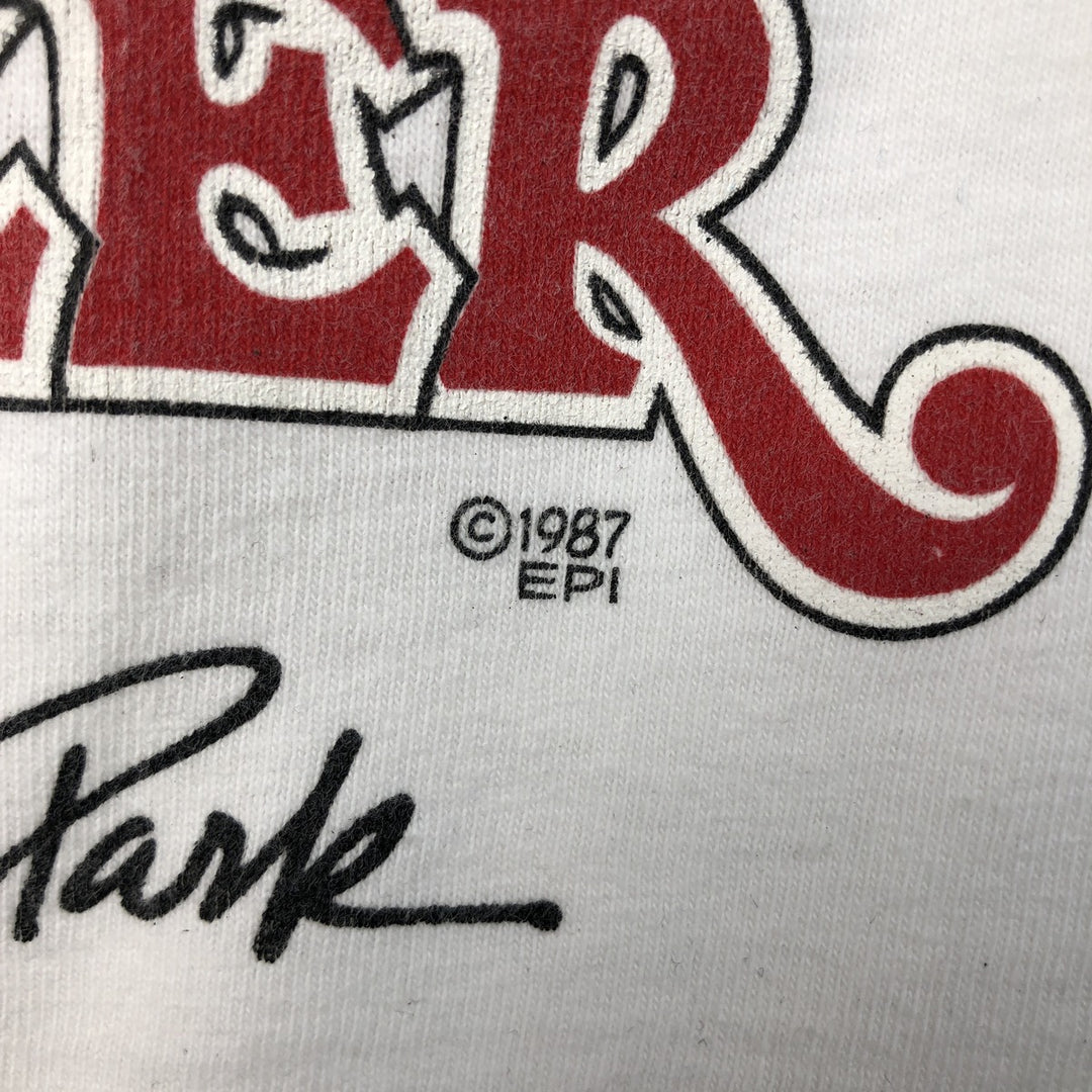80'S ALORE Advertising Long-Sleeve T-Shirt, Made in USA, Men's Size L (Equivalent), Vintage cotton white type Vintage Second Hand