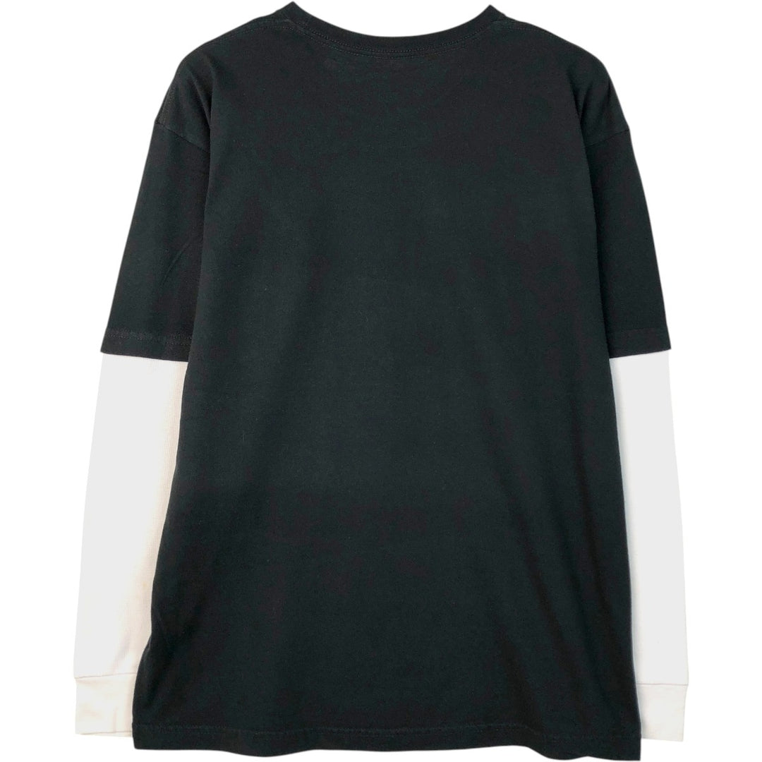 THE BEATLES Layered Long-Sleeve T-Shirt (Men's Size L) cotton black type Vintage Second Hand