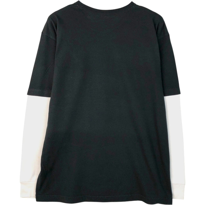 THE BEATLES Layered Long-Sleeve T-Shirt (Men's Size L) cotton black type Vintage Second Hand