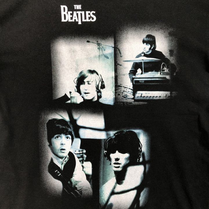 THE BEATLES Layered Long-Sleeve T-Shirt (Men's Size L) cotton black type Vintage Second Hand