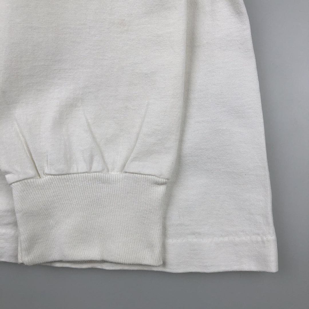90'S Anvil Long Sleeve T-Shirt, Made in USA, Men's L Size, Vintage cotton white type Vintage Second Hand