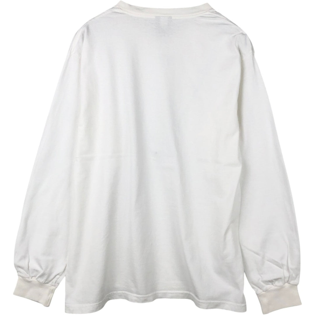 Nike Center Logo Long-Sleeve T-Shirt, Made in USA, Men's Size M (approx.) cotton white type Vintage Second Hand