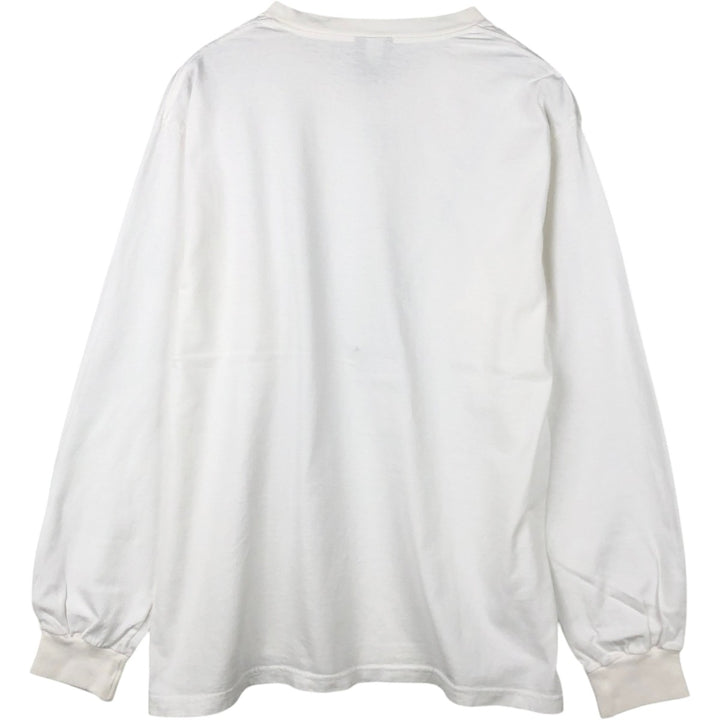 Nike Center Logo Long-Sleeve T-Shirt, Made in USA, Men's Size M (approx.) cotton white type Vintage Second Hand