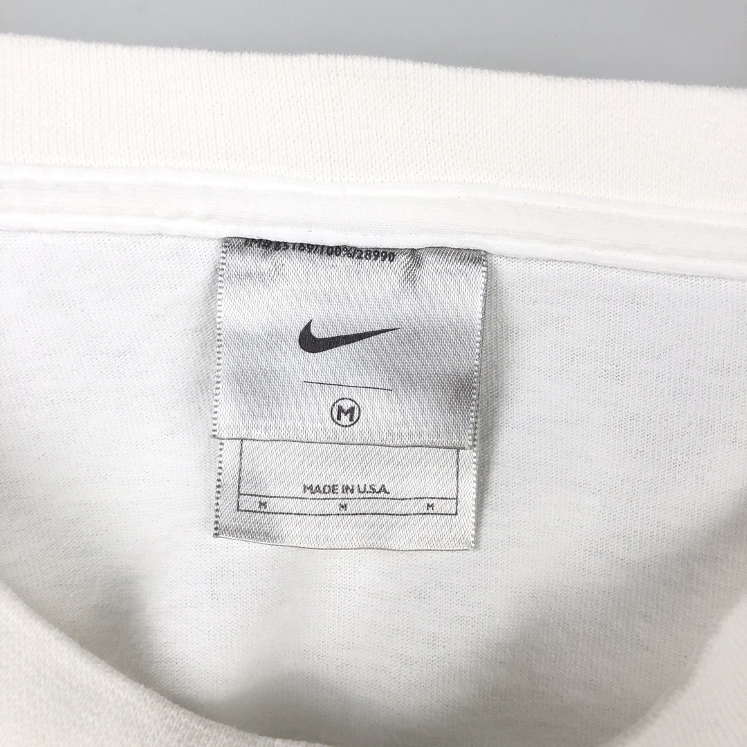 Nike Center Logo Long-Sleeve T-Shirt, Made in USA, Men's Size M (approx.) cotton white type Vintage Second Hand