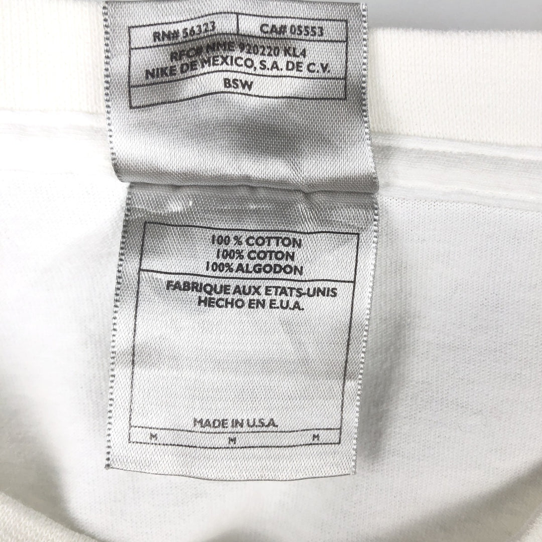 Nike Center Logo Long-Sleeve T-Shirt, Made in USA, Men's Size M (approx.) cotton white type Vintage Second Hand