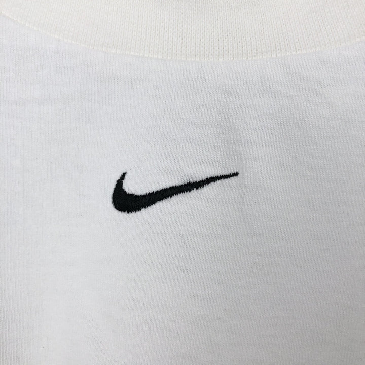 Nike Center Logo Long-Sleeve T-Shirt, Made in USA, Men's Size M (approx.) cotton white type Vintage Second Hand