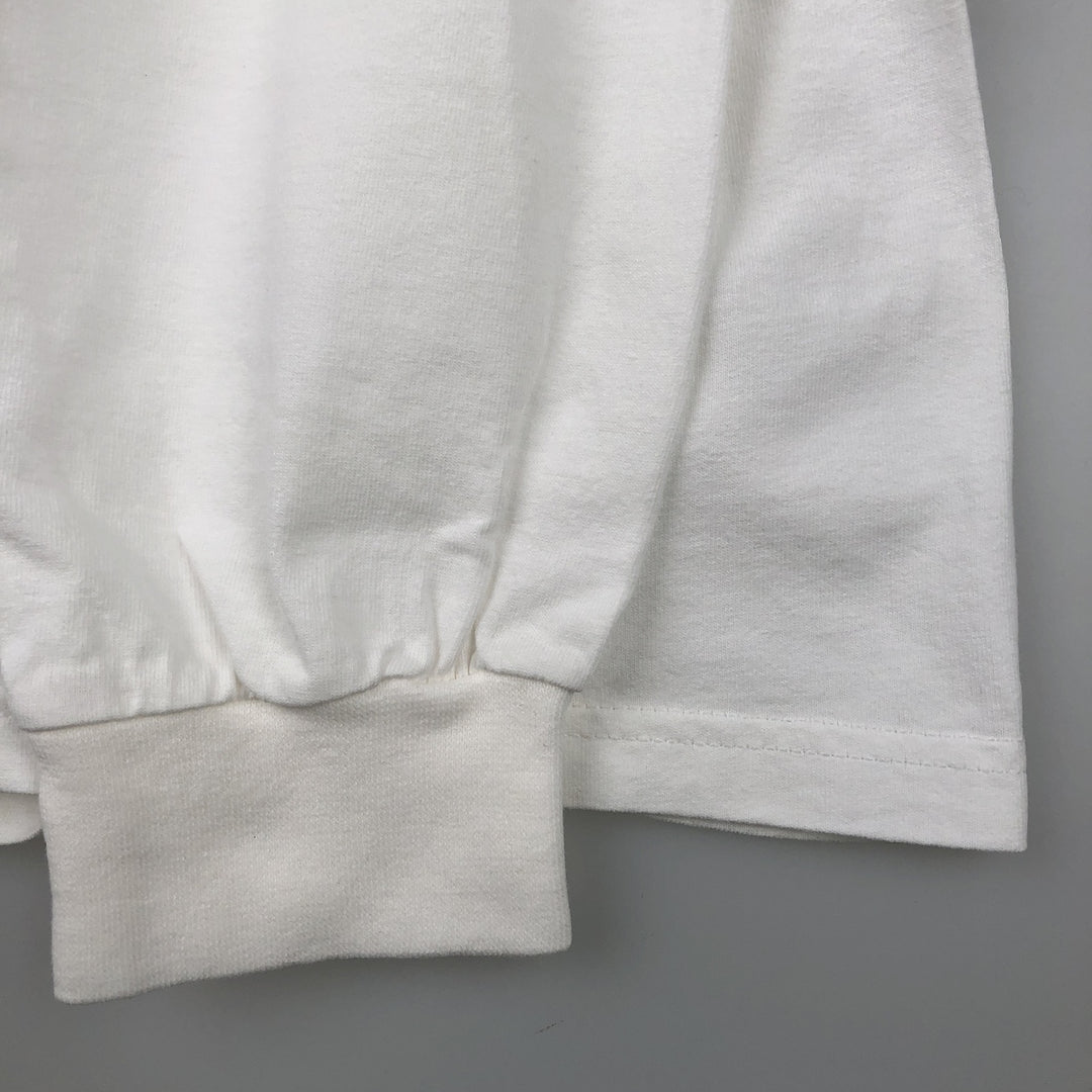 Nike Center Logo Long-Sleeve T-Shirt, Made in USA, Men's Size M (approx.) cotton white type Vintage Second Hand