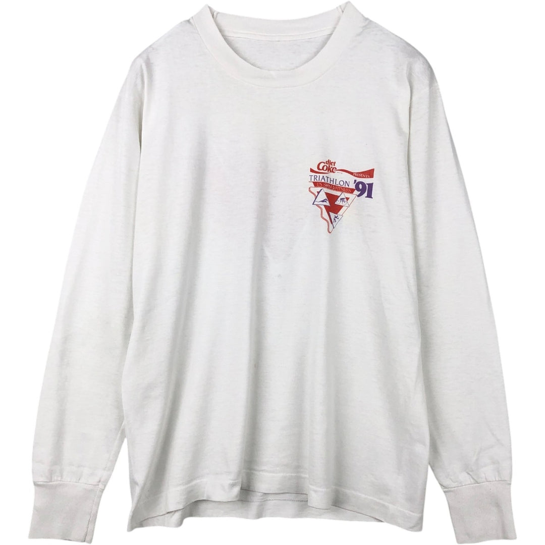 Long T-shirt, Men's XL unclear white type Vintage Second Hand