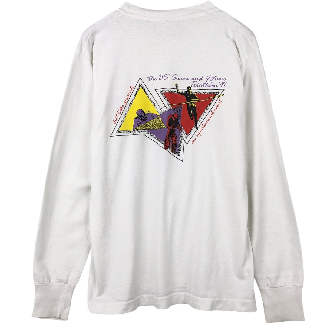 Long T-shirt, Men's XL unclear white type Vintage Second Hand