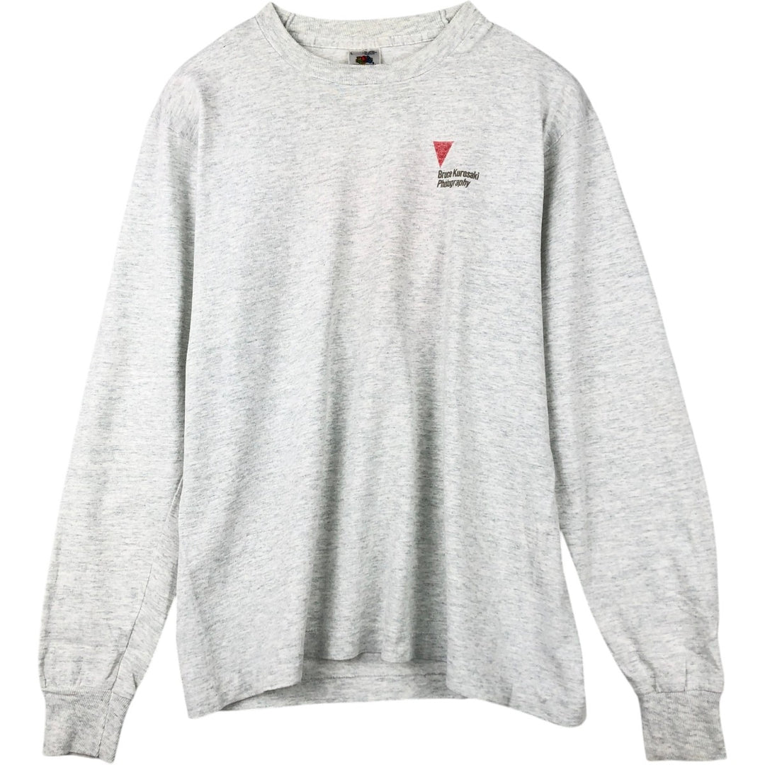 90'S Fruit of the Loom Long Sleeve T-Shirt, Made in USA, Men's Size L, Vintage cotton white type Vintage Second Hand
