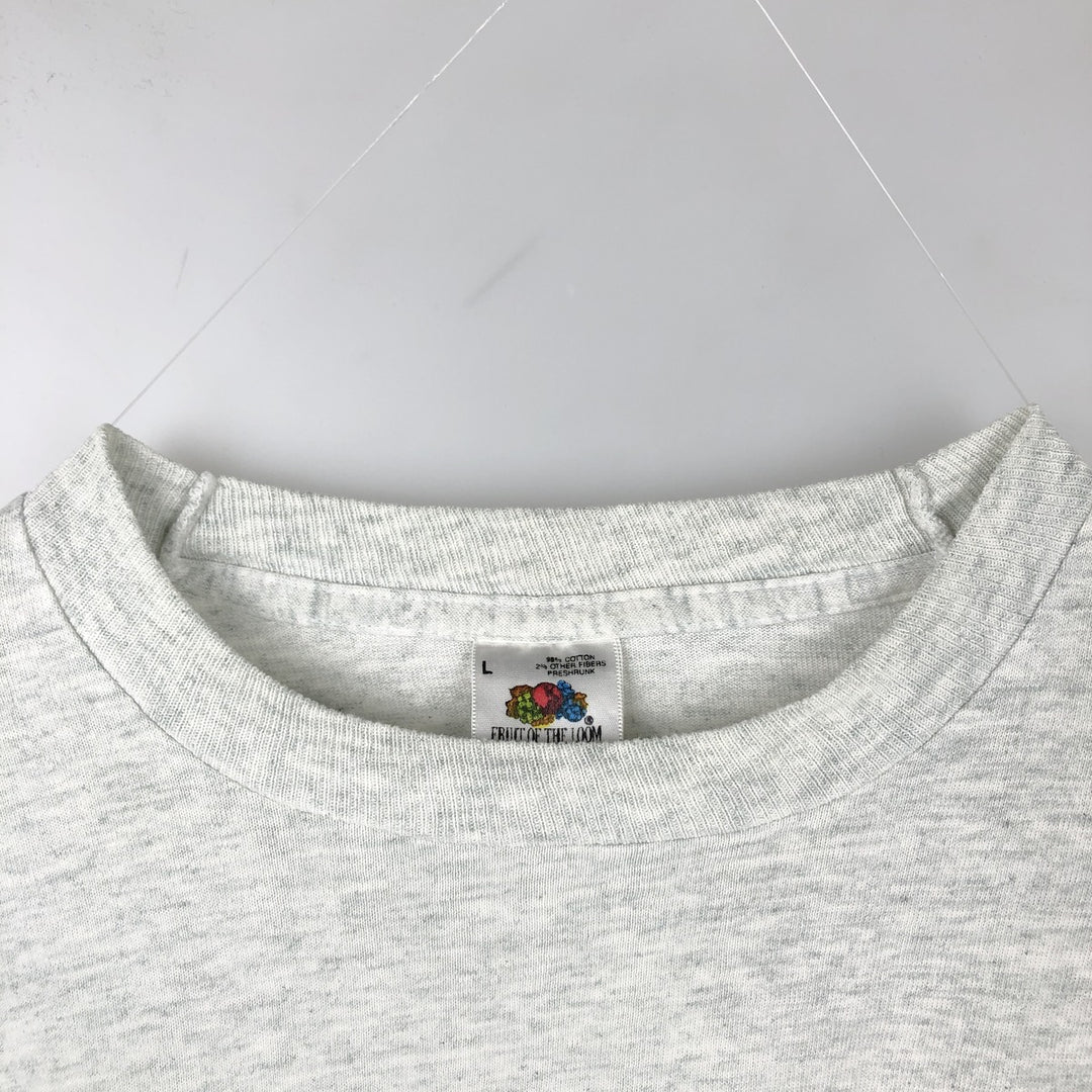 90'S Fruit of the Loom Long Sleeve T-Shirt, Made in USA, Men's Size L, Vintage cotton white type Vintage Second Hand