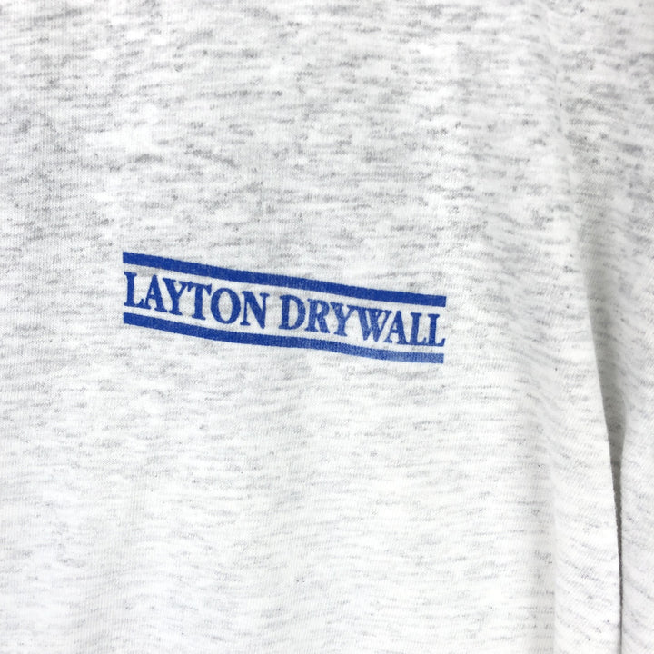 90'S Oneita POWER-T Long Sleeve T-Shirt, Made in USA, Men's Size XL, Vintage cotton pale white type Vintage Second Hand