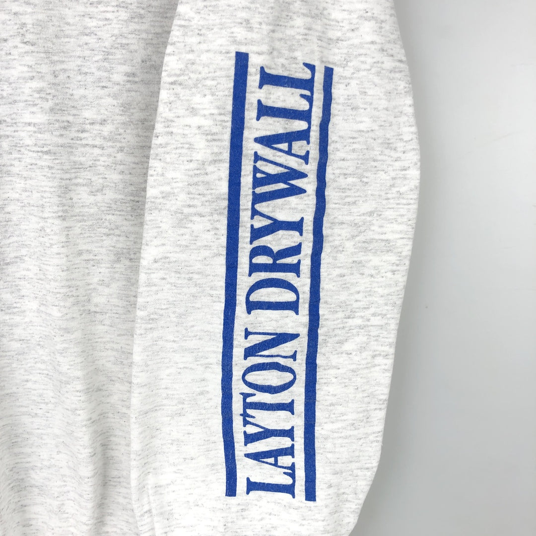 90'S Oneita POWER-T Long Sleeve T-Shirt, Made in USA, Men's Size XL, Vintage cotton pale white type Vintage Second Hand