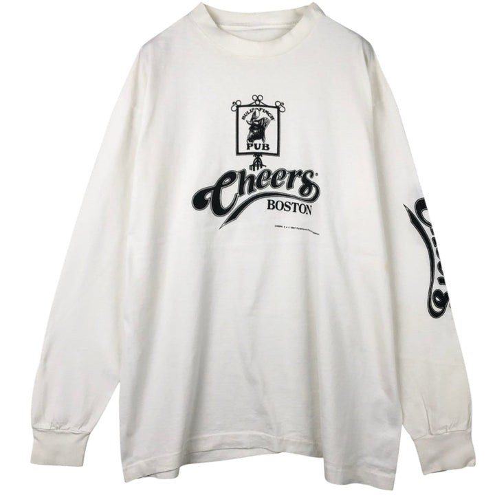 80'S Long-Sleeve T-Shirt, Men's Size XL (Equivalent), Vintage unclear white type Vintage Second Hand