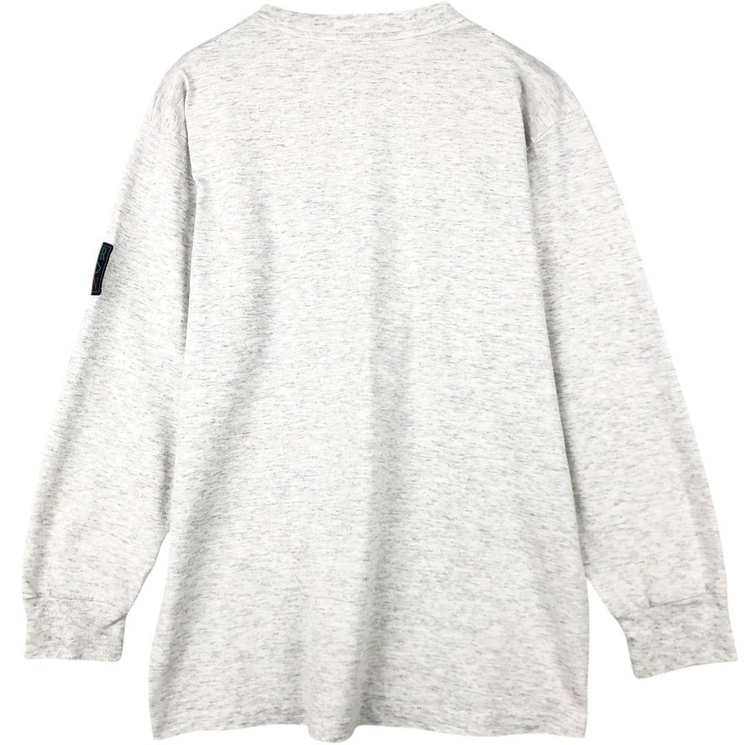 90'S HUMEUR DESIGN Long-Sleeve T-Shirt, Made in Canada, Men's Size M (approx.), Vintage cotton pale white type Vintage Second Hand
