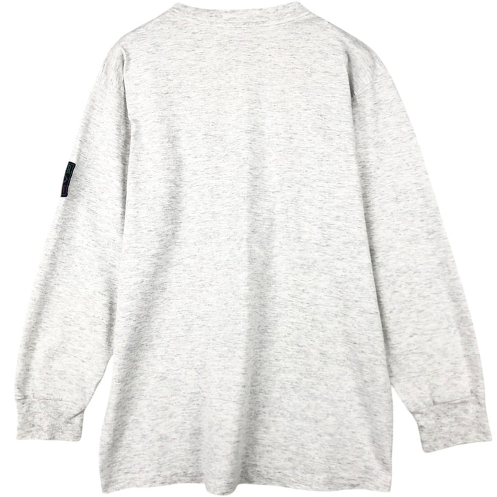 90'S HUMEUR DESIGN Long-Sleeve T-Shirt, Made in Canada, Men's Size M (approx.), Vintage cotton pale white type Vintage Second Hand