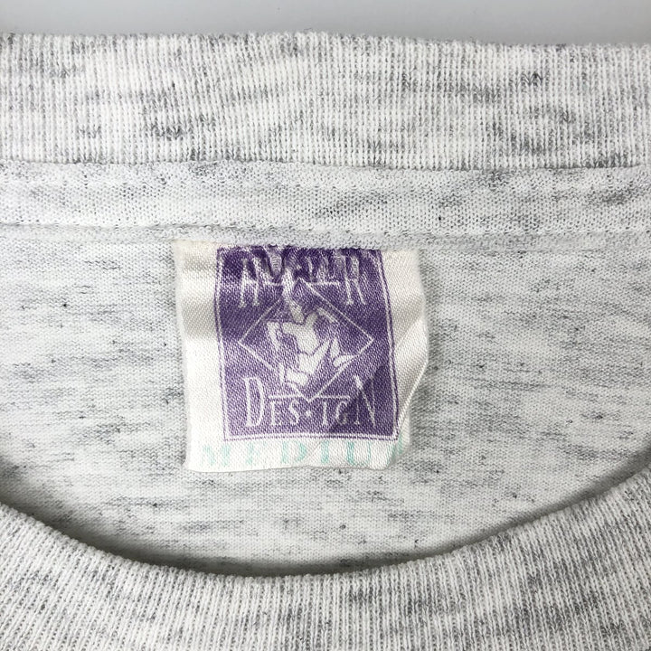 90'S HUMEUR DESIGN Long-Sleeve T-Shirt, Made in Canada, Men's Size M (approx.), Vintage cotton pale white type Vintage Second Hand