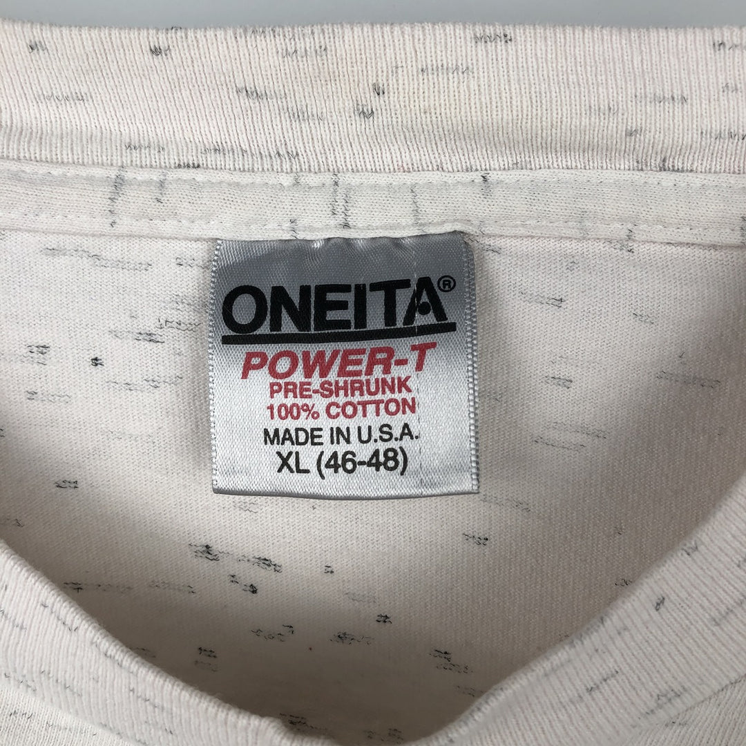 90'S Oneita POWER-T Long Sleeve T-Shirt, Made in USA, Men's Size XL, Vintage cotton white type Vintage Second Hand