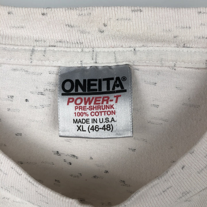 90'S Oneita POWER-T Long Sleeve T-Shirt, Made in USA, Men's Size XL, Vintage cotton white type Vintage Second Hand