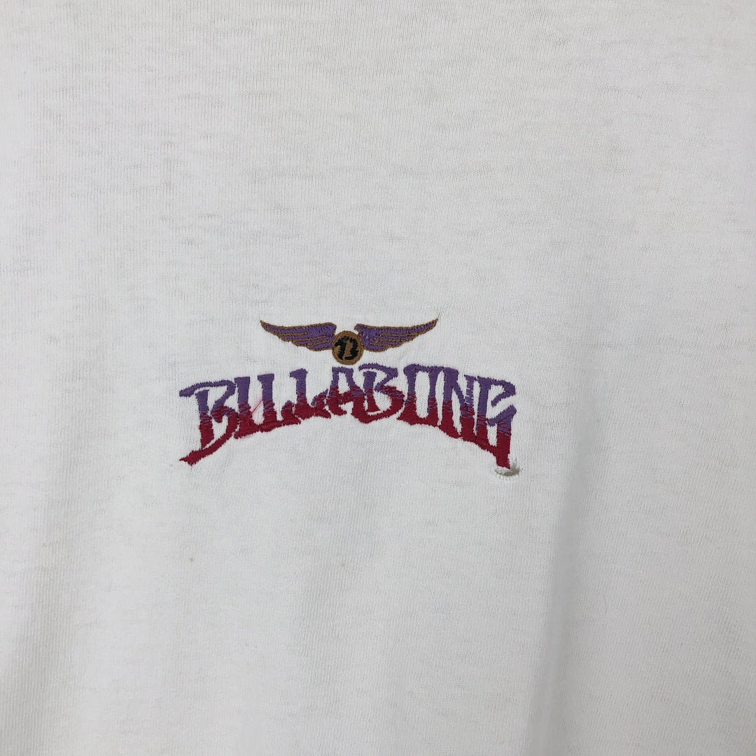 90'S BILLABONG Long-Sleeve T-Shirt, Made in USA, Men's Size L (Equivalent), Vintage cotton white type Vintage Second Hand