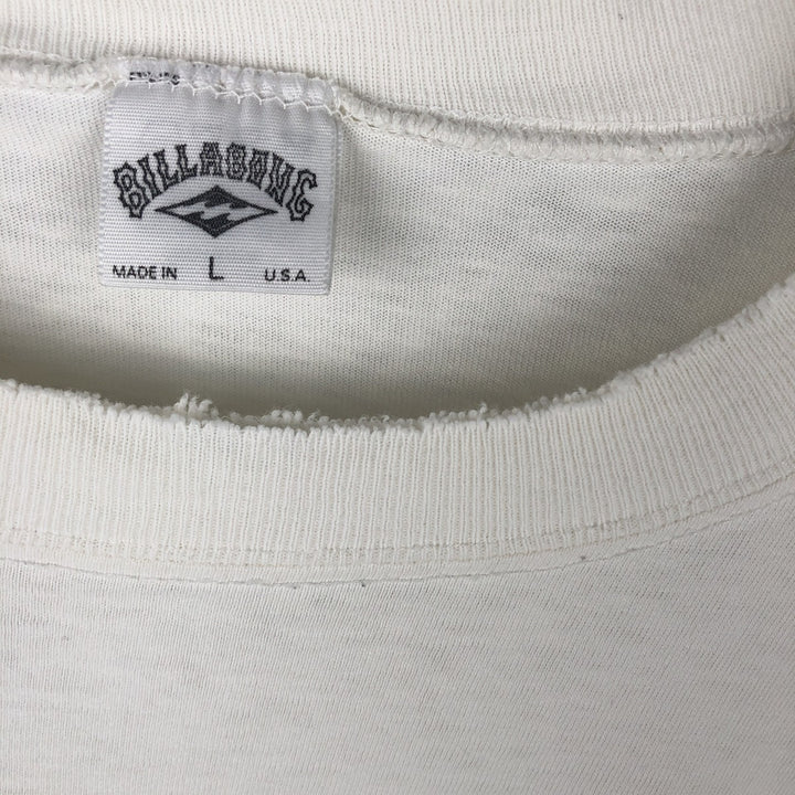 90'S BILLABONG Long-Sleeve T-Shirt, Made in USA, Men's Size L (Equivalent), Vintage cotton white type Vintage Second Hand