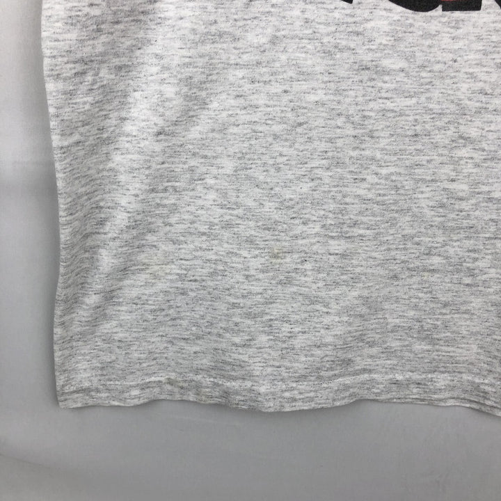 80'S Disney Mickey Mouse Hooded Character Print Long-Sleeve T-Shirt, Made in USA, Men's Size L (Equivalent), Vintage cotton pale white type Vintage Second Hand