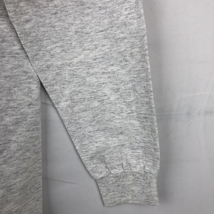 80'S Disney Mickey Mouse Hooded Character Print Long-Sleeve T-Shirt, Made in USA, Men's Size L (Equivalent), Vintage cotton pale white type Vintage Second Hand