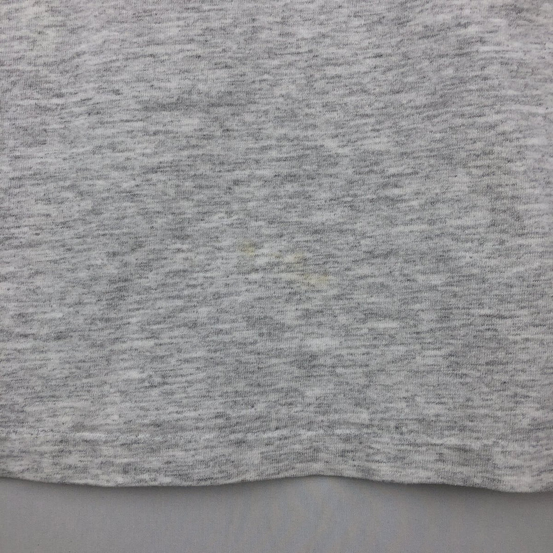 80'S Disney Mickey Mouse Hooded Character Print Long-Sleeve T-Shirt, Made in USA, Men's Size L (Equivalent), Vintage cotton pale white type Vintage Second Hand