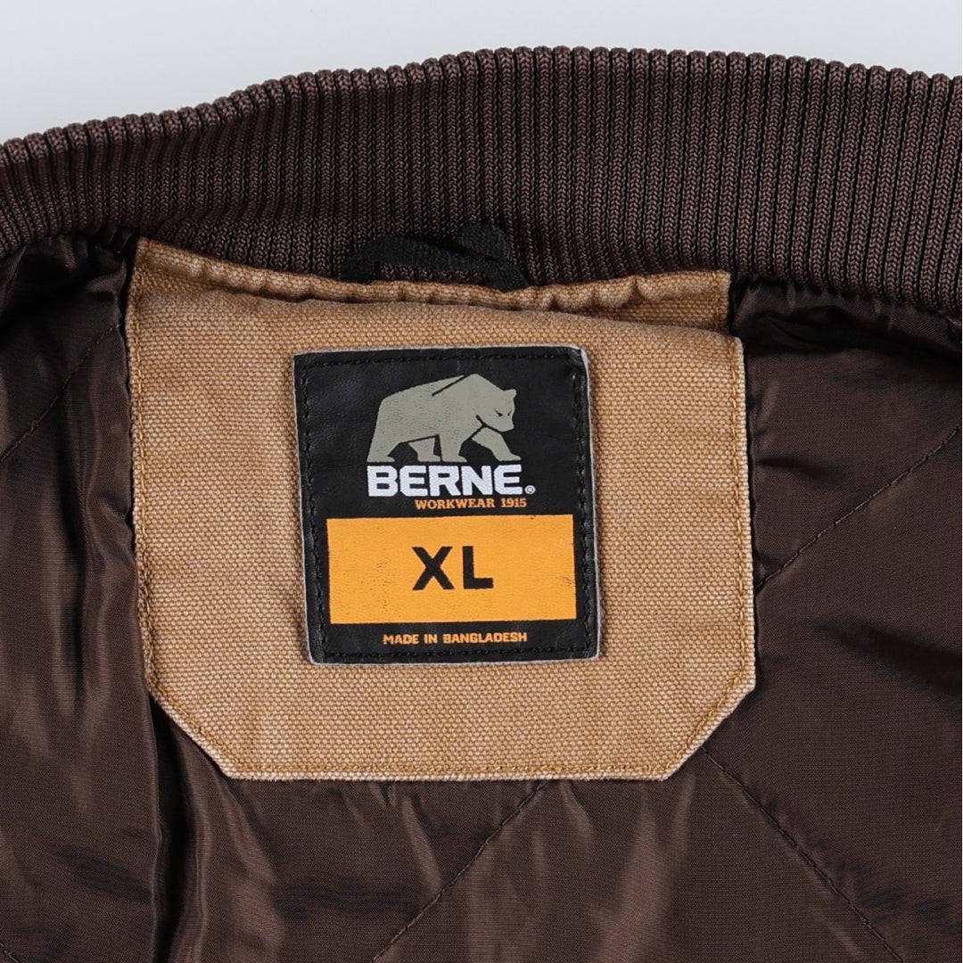 BERNE Padded Duck Vest, Men's Size XL cotton Beige type Vintage Second Hand