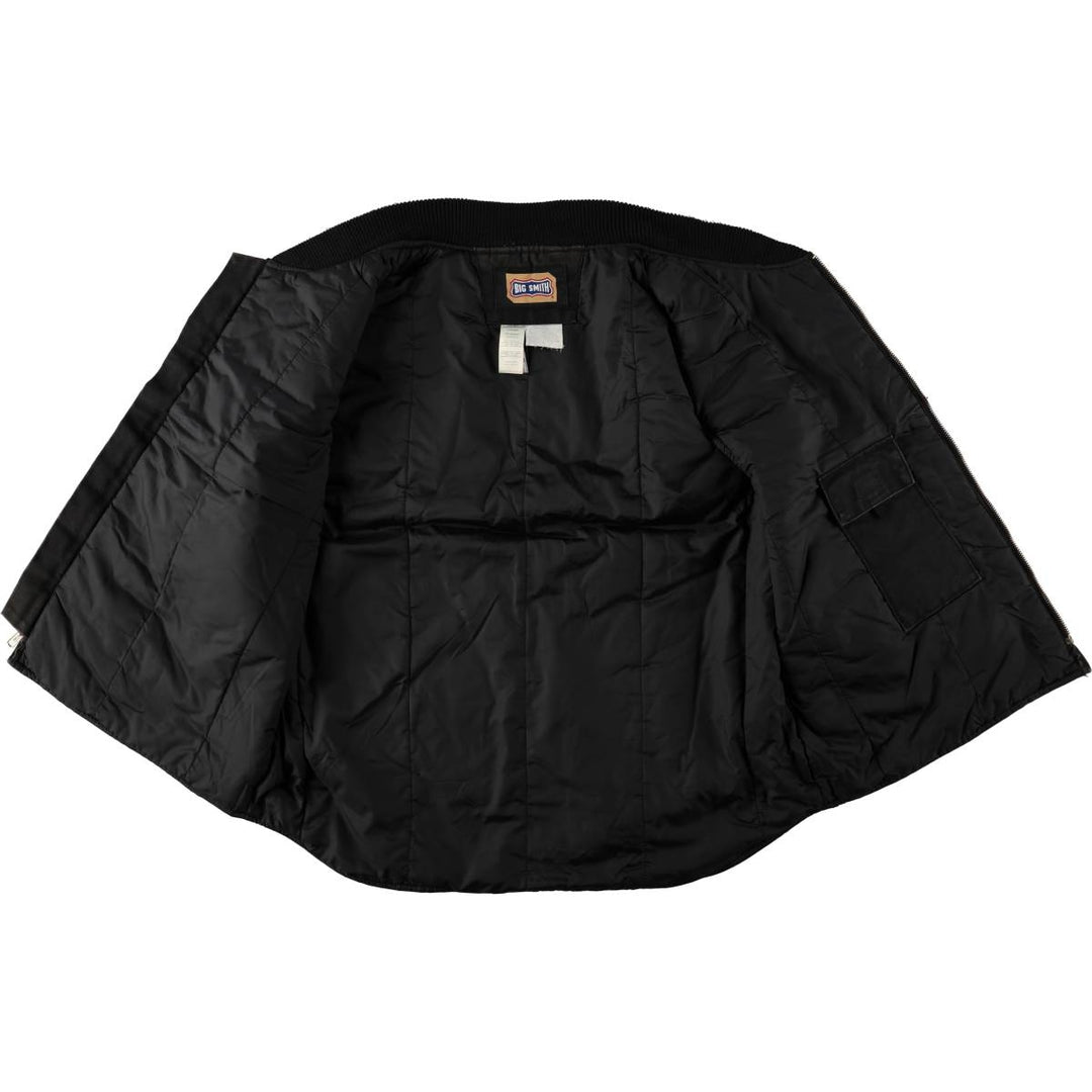 Big Smith padded duck vest, made in Russia, men's size XL equivalent. cotton black type Vintage Second Hand
