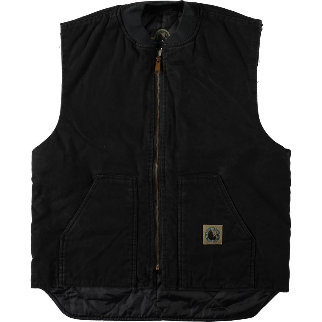 1990'S Berne Apparel Padded Duck Vest, Men's Size L (approx.), Vintage cotton black type Vintage Second Hand