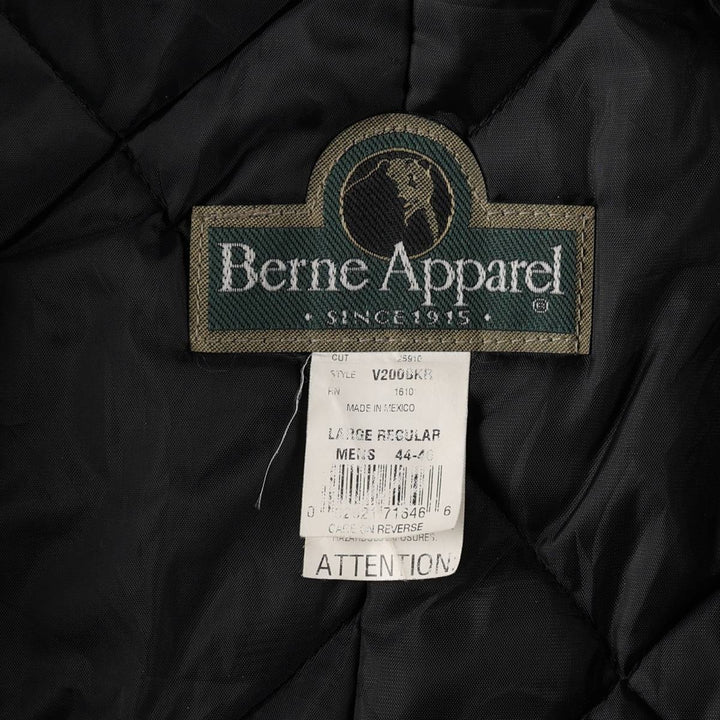 1990'S Berne Apparel Padded Duck Vest, Men's Size L (approx.), Vintage cotton black type Vintage Second Hand