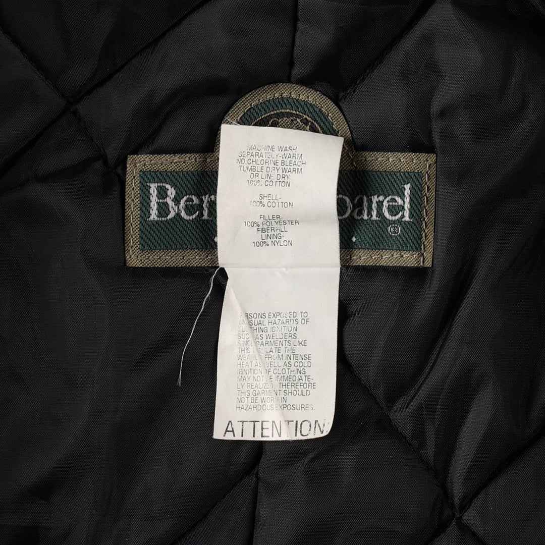 1990'S Berne Apparel Padded Duck Vest, Men's Size L (approx.), Vintage cotton black type Vintage Second Hand