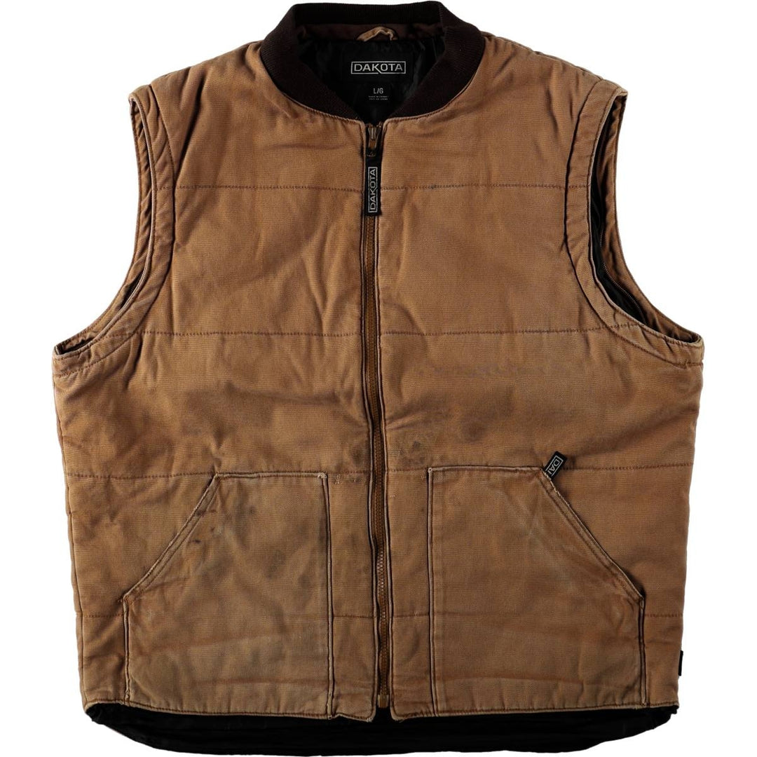 Dakota Duck Vest with Padded Lining, Men's Size L cotton beige type brown Vintage Second Hand
