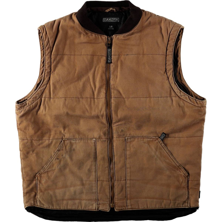 Dakota Duck Vest with Padded Lining, Men's Size L cotton beige type brown Vintage Second Hand