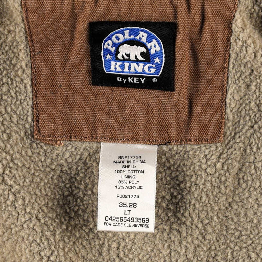 Key POLAR KING Duck Vest, Men's Size L (approx.) cotton brown type Vintage Second Hand