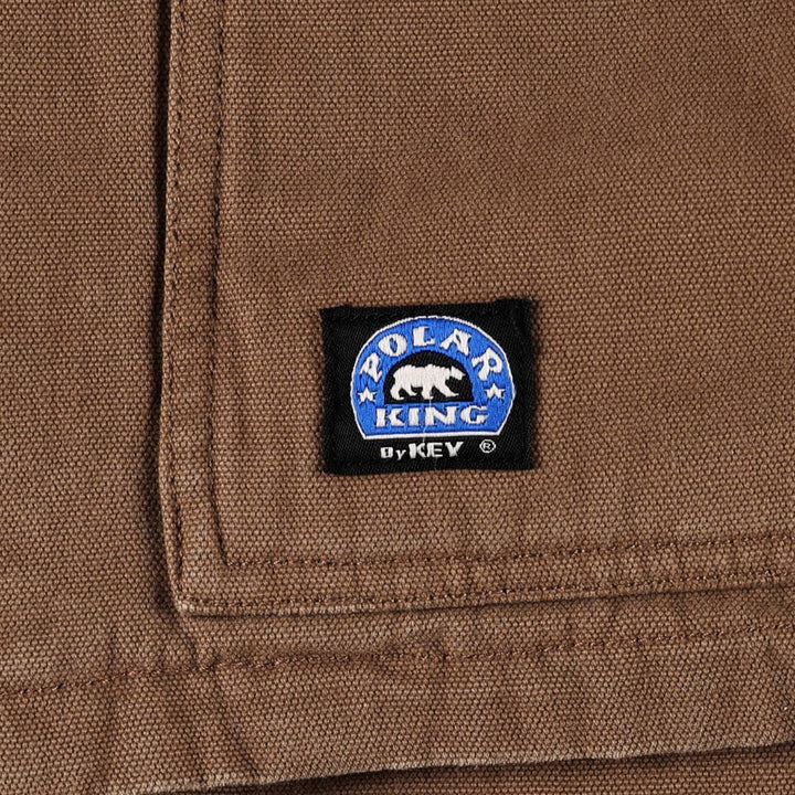 Key POLAR KING Duck Vest, Men's Size L (approx.) cotton brown type Vintage Second Hand