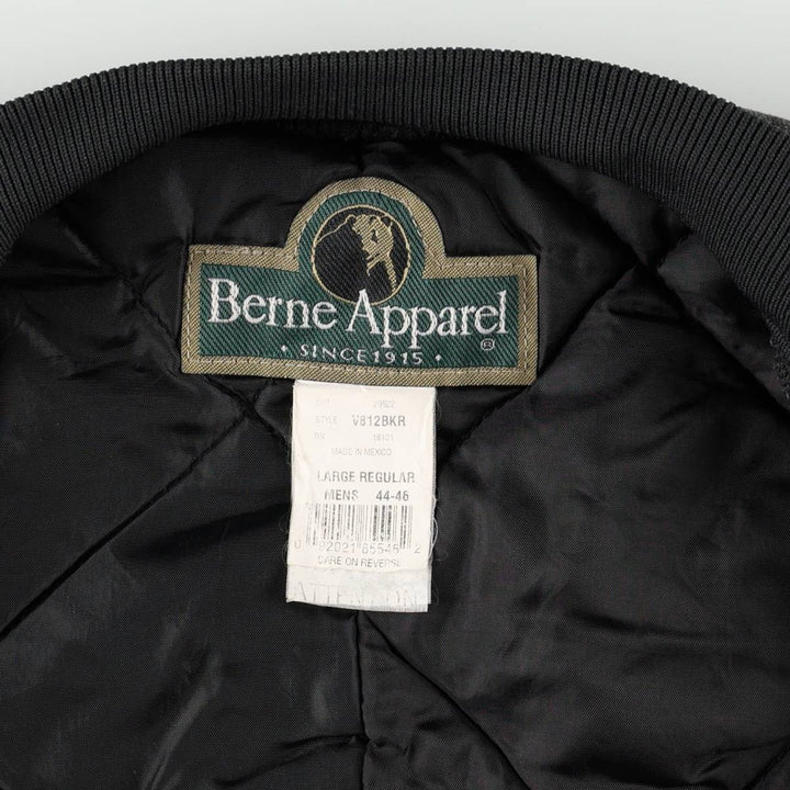 1990'S Berne Apparel Padded Duck Vest, Men's Size L (approx.), Vintage cotton Charcoal Vintage Second Hand