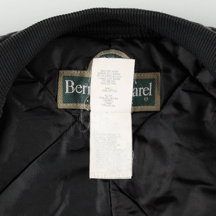 1990'S Berne Apparel Padded Duck Vest, Men's Size L (approx.), Vintage cotton Charcoal Vintage Second Hand