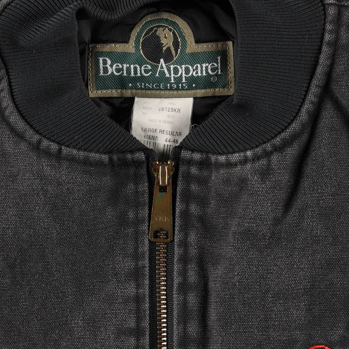 1990'S Berne Apparel Padded Duck Vest, Men's Size L (approx.), Vintage cotton Charcoal Vintage Second Hand