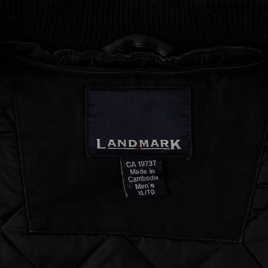 LANDMARK Padded Duck Vest, Men's Size XL (approx.) cotton black type Vintage Second Hand