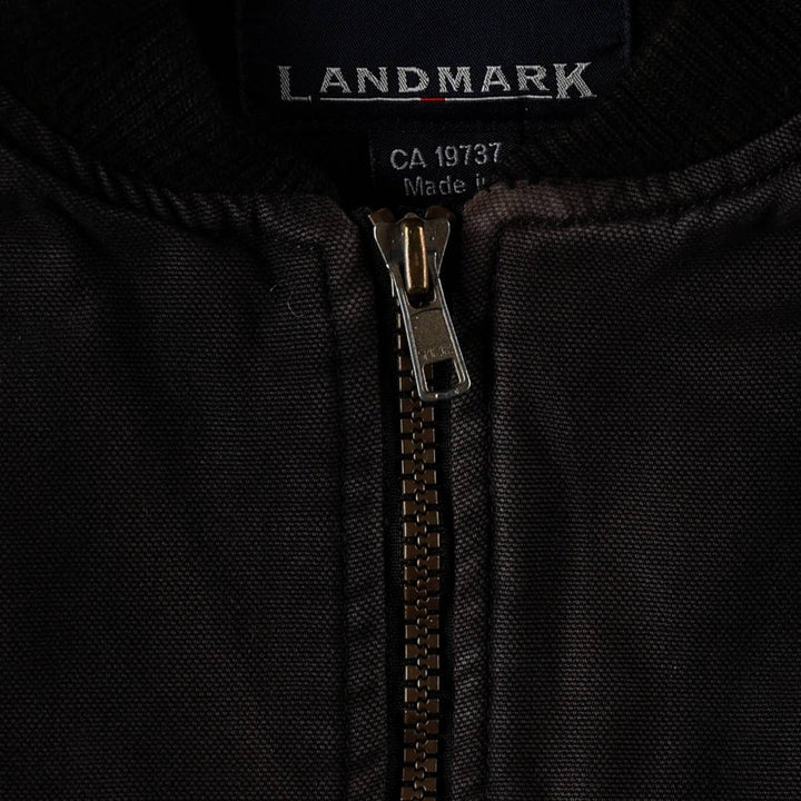 LANDMARK Padded Duck Vest, Men's Size XL (approx.) cotton black type Vintage Second Hand