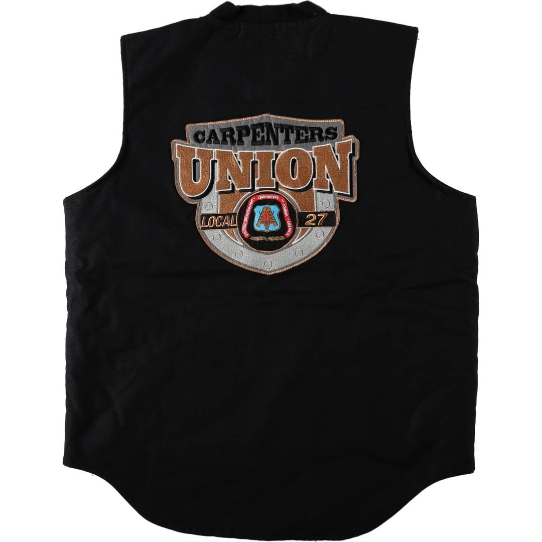 Carpenters Union Padded Duck Vest, Made in Canada, Men's Size L cotton black type Vintage Second Hand