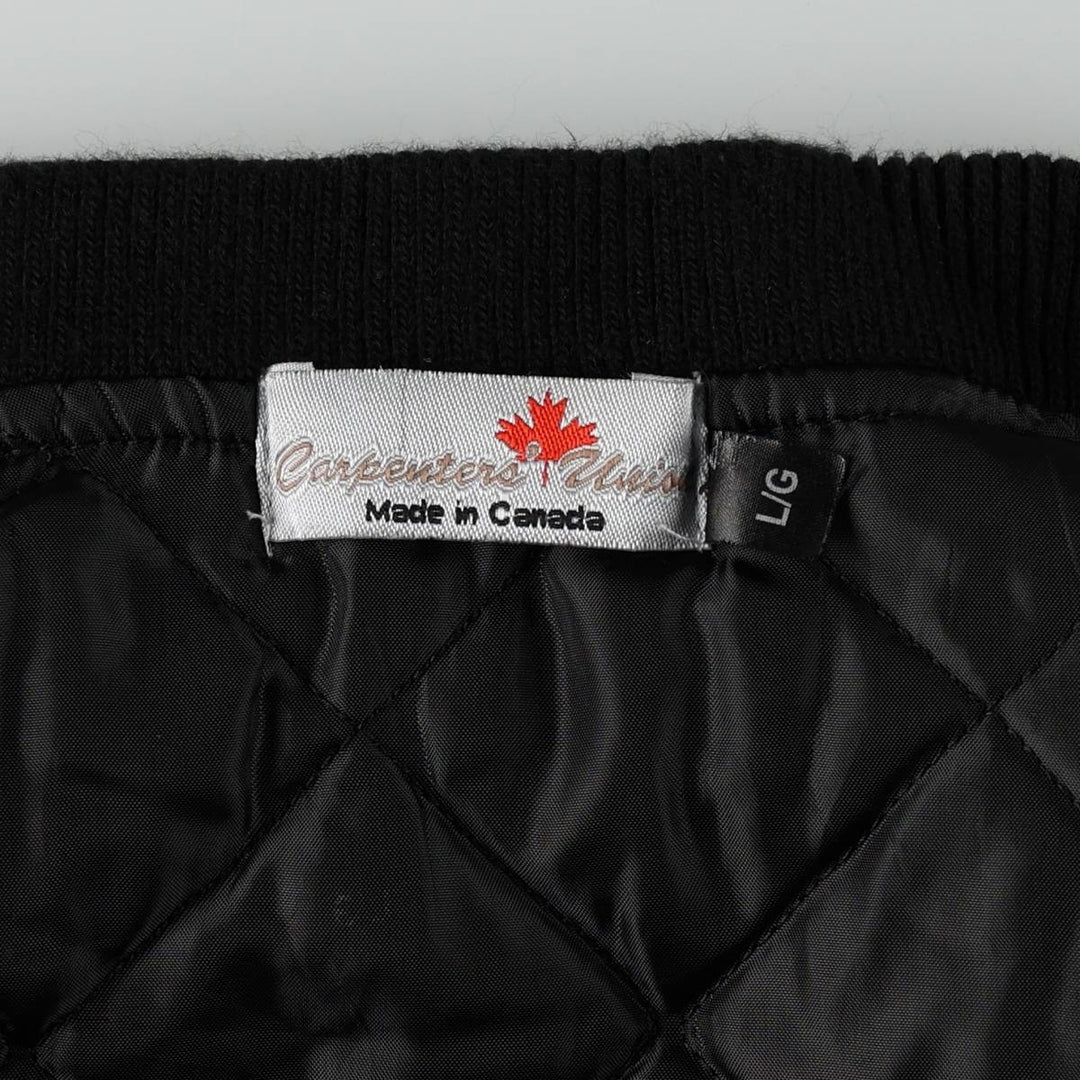 Carpenters Union Padded Duck Vest, Made in Canada, Men's Size L cotton black type Vintage Second Hand