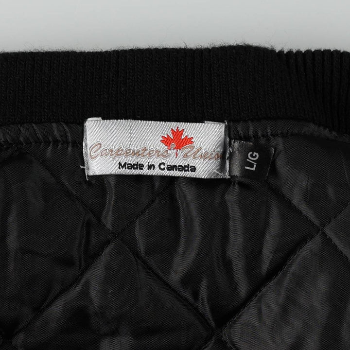 Carpenters Union Padded Duck Vest, Made in Canada, Men's Size L cotton black type Vintage Second Hand