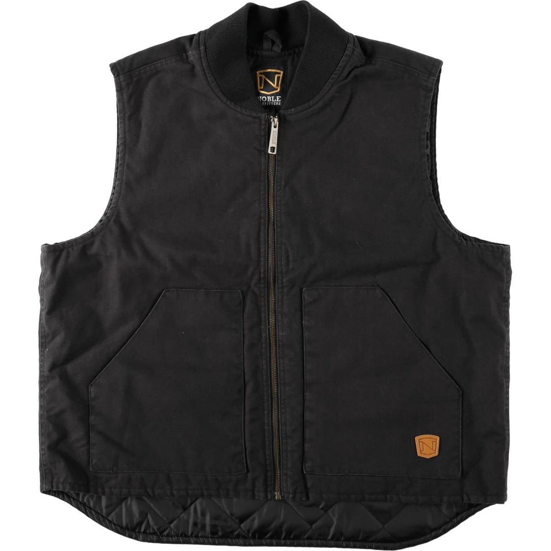 NOBLE OUTFITTERS Padded Duck Vest, Men's XL (approx.) cotton black type Vintage Second Hand