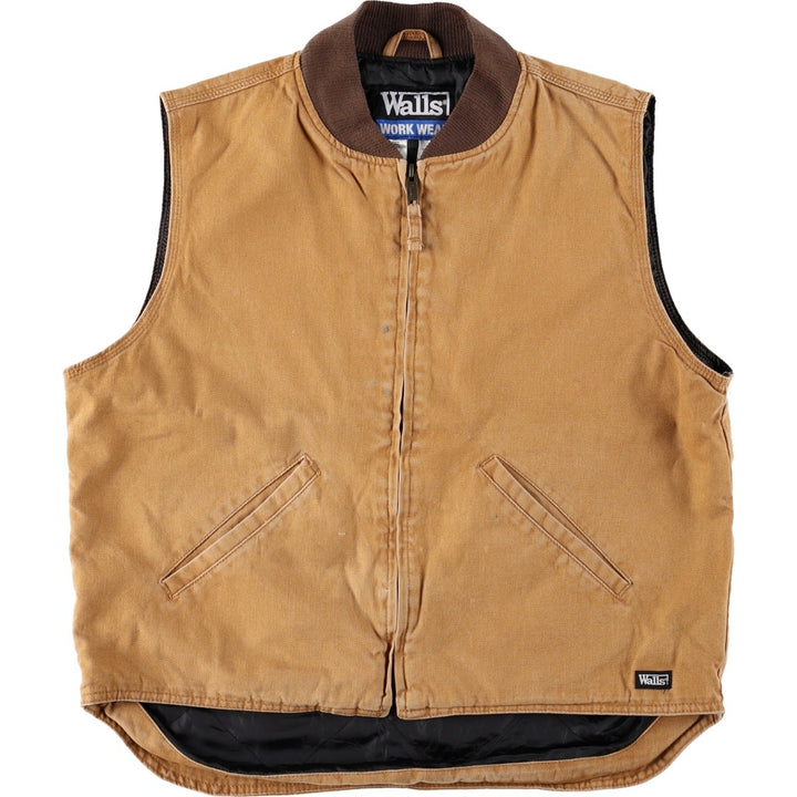 WALLS Padded Duck Vest, Men's Size L (approx.) cotton Camel type Vintage Second Hand