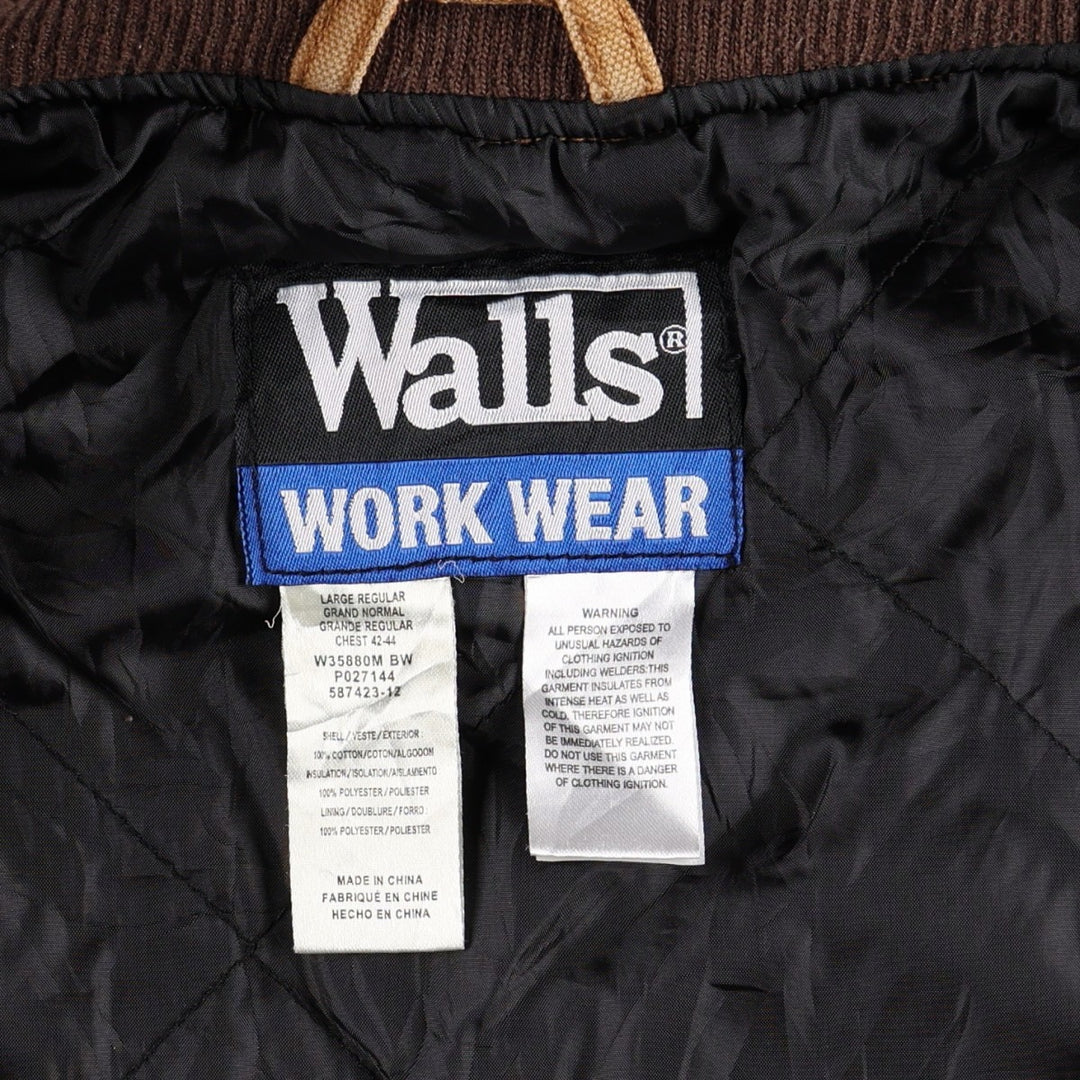 WALLS Padded Duck Vest, Men's Size L (approx.) cotton Camel type Vintage Second Hand
